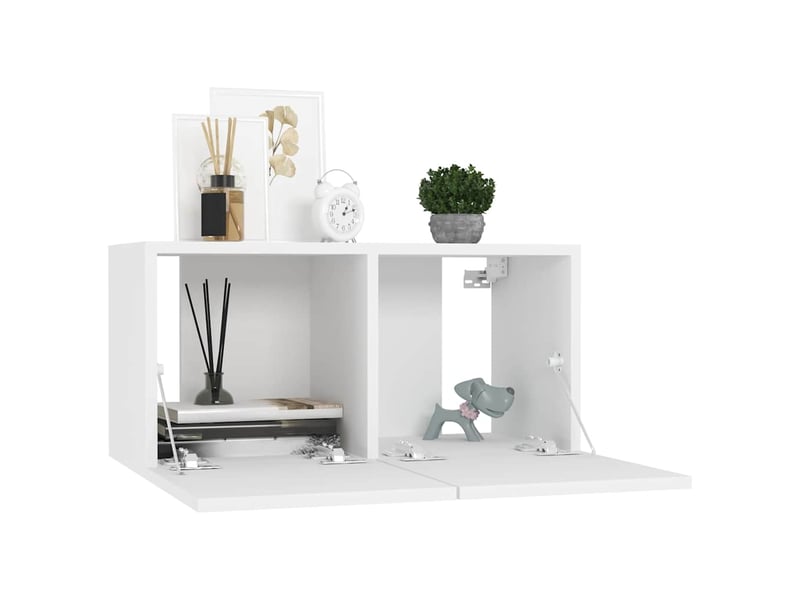  Ensemble de meubles tv 4 pcs blanc bois d'ingénierie shl71012  - Conforama D