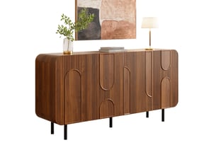 Buffet 4 porte(s) MAISENTIEL - 160 cm coloris bois foncé
