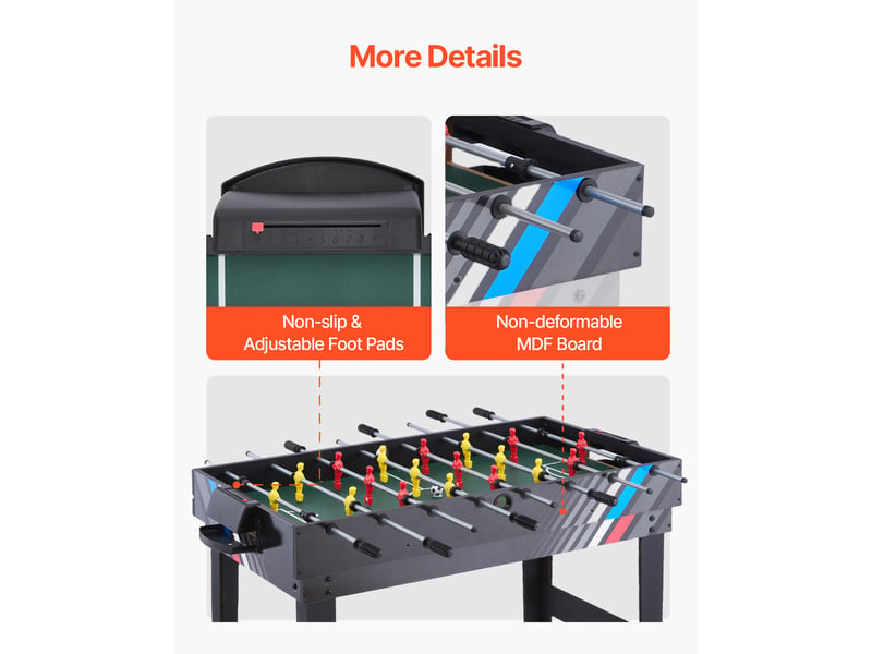  Vevor table de hockey sur air 122 cm 4 en 1 avec billard ping-pong pour famille  - Conforama C