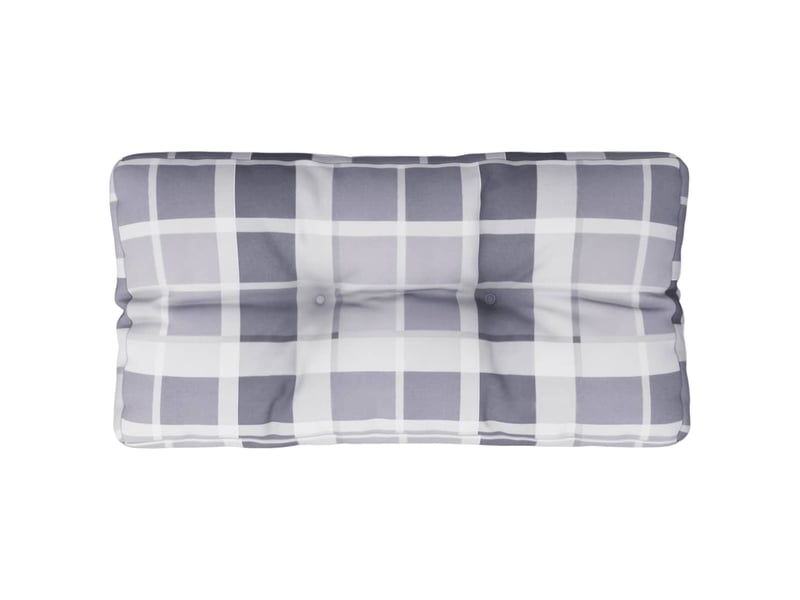  Coussin de palette, coussin de chaise, coussin de canapé motif à carreaux gris 70x40x12 cm tissu cf55363  - Conforama A