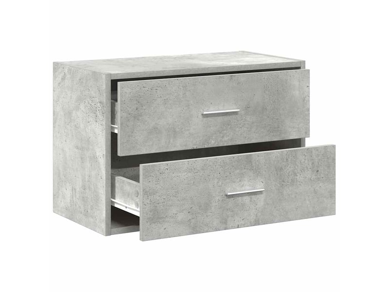  Armoire à tiroirs, commode avec 2 tiroirs gris béton 60x31x40 cm bois d'ingénierie  - Conforama E