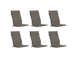 Lot de 6 coussins de chaise à dossier haut gemert gris cf59379