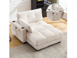 Fauteuil relax manuel 4071258103023 <strong>FLORAGRACE</strong> Velours côtelé beige