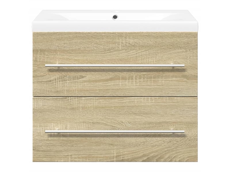  Ensemble de meubles de salle de bain 2 pcs chêne sonoma  - Conforama D