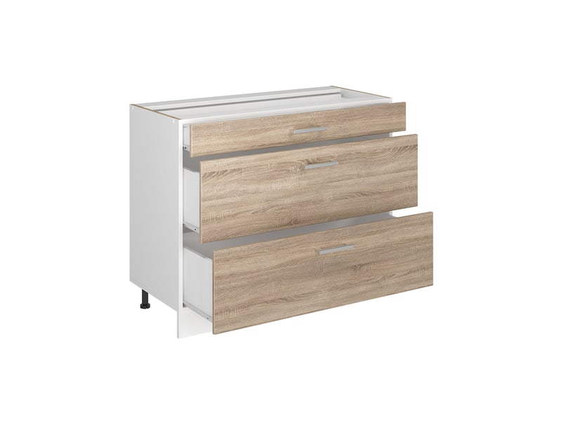  Vicco meuble cuisine, sonomablanc, 100cm plan de travail chêne doré  - Conforama C