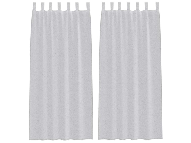  Lot de 2 rideaux en voile, voilage gris clair 245 x 140 cm polyester cf43917  - Conforama A