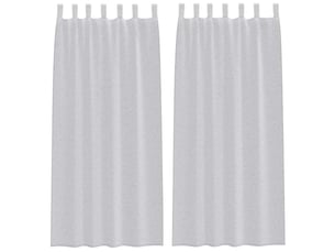 Lot de 2 rideaux en voile, voilage gris clair 245 x 140 cm polyester cf43917