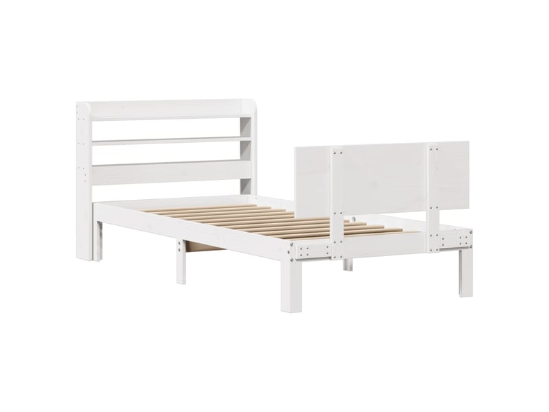 Lit simple- lit adulte - cadre de lit avec tête de lit sans matelas blanc 100x200 cm - Conforama B