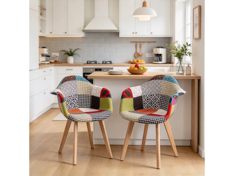  Chaise de salle à manger - fauteuils décoratifs, ensemble élégant de 2 fauteuils lounge, chaise longue, chaises de bureau, rouge  - Conforama C