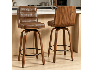 tabouret de bar  <strong>REDOM</strong>  - marron hauteur d'assise 66 cm vendu Par paire