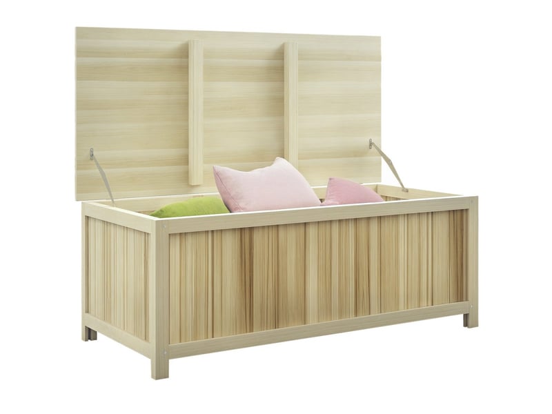  Banc coffre de jardin 172l en bois d'épicéa, 120x55x45 cm, couleur bois 84G-185V00ND - Conforama B
