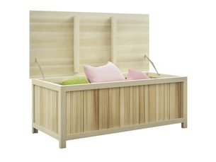 Banc coffre de jardin 172l en bois d'épicéa, 120x55x45 cm, couleur bois
