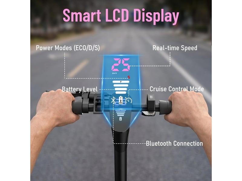  Trottinette électrique hiqis d9pro, double suspension, pneus alvéolés 10, rose  - Conforama E