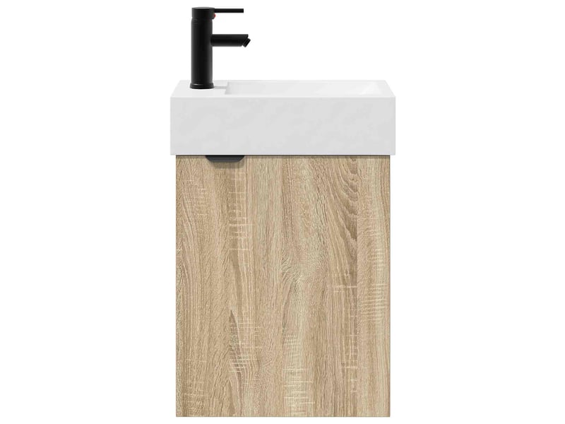  Meuble de rangement salle de bain avec robinet chêne sonoma shl5529  - Conforama E