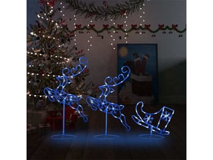Rennetraîneaux noël volant acrylique 260x21x87 cm bleu
