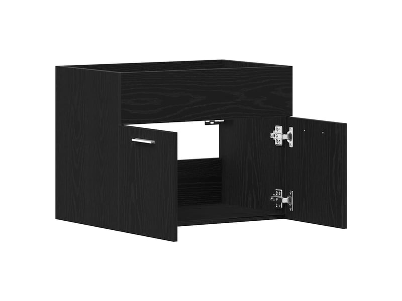  Meuble sous-vasque salle de bain en chêne noir 60x38.5x46cm bois d'ingénierie  - Conforama E