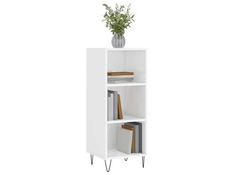  Buffet - bahut - meuble de rangement blanc brillant 34,5x32,5x90 cm bois d'ingénierie  - Conforama C