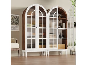 Vitrine coloris bicolore 3 étagère(s) <strong>WISHDOR</strong> <strong></strong> - 76 cmx165 cm