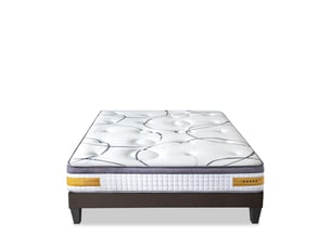 Ensemble matelas et sommier 160x200 cm Mousse + mémoire de forme BELLECOUR 4VP.PL.K15.1620 soutien Ferme épaisseur 24 cm