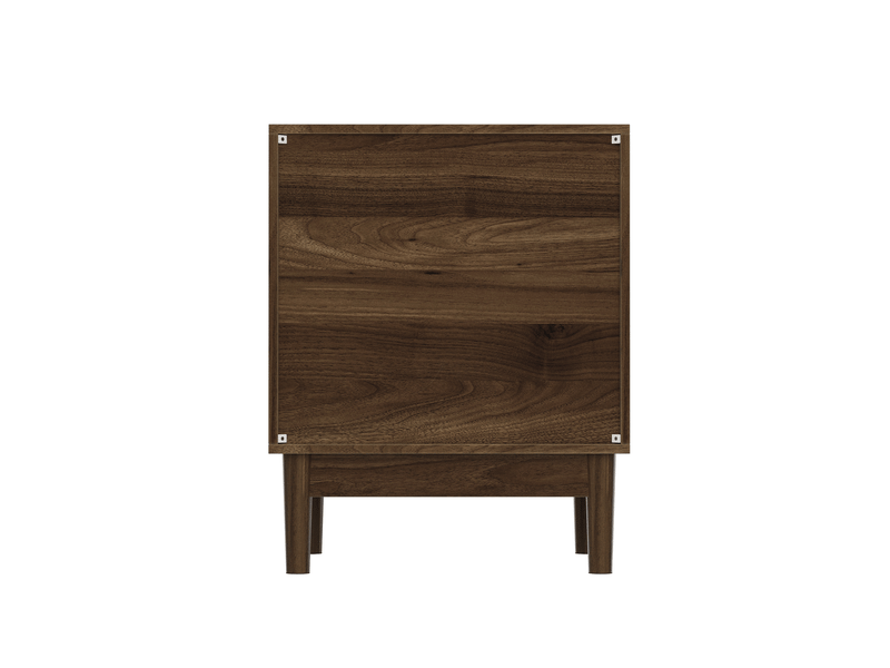 Table de chevet 2 tiroirs 45x39x56,5 cm mdf finition noyer - Conforama R