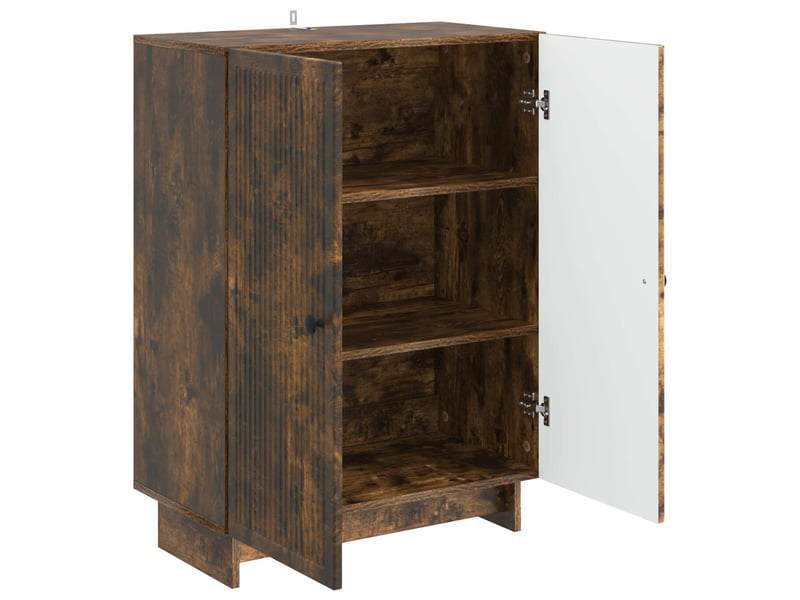  Buffet - bahut - meuble de rangement chêne fumé 66 x 34,5 x 90 cm bois d'ingénierie  - Conforama E