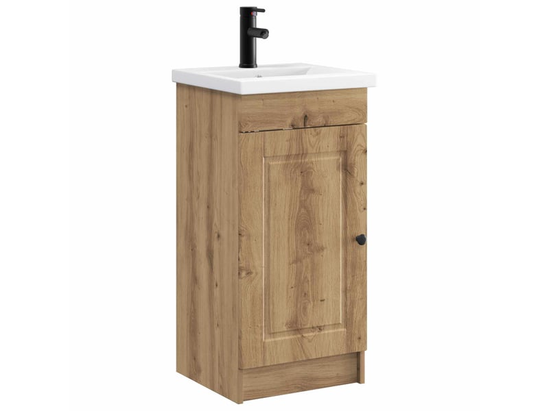  Meuble de salle de bain avec évier chêne artisanal shl1279  - Conforama A
