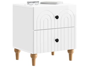 Table de chevet - cabinet de chevet - table de nuit 2 pc blanc brillant 43 x 34,5 x 48 cm