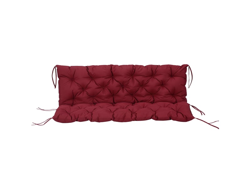  Coussin de banquette 3 places 150 x 98 x 8 cm rouge en polyester, dossier et six liens de fixation  - Conforama A