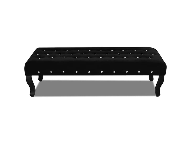  Banc d'entrée, banc interieur noir tissu velours avec boutons en cristal  - Conforama A