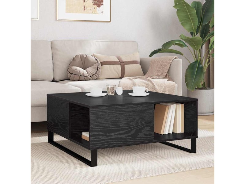 Table basse - table de salon - table à thé chêne noir 80 x 80 x 36,5 cm bois d'ingénierie - Conforama D