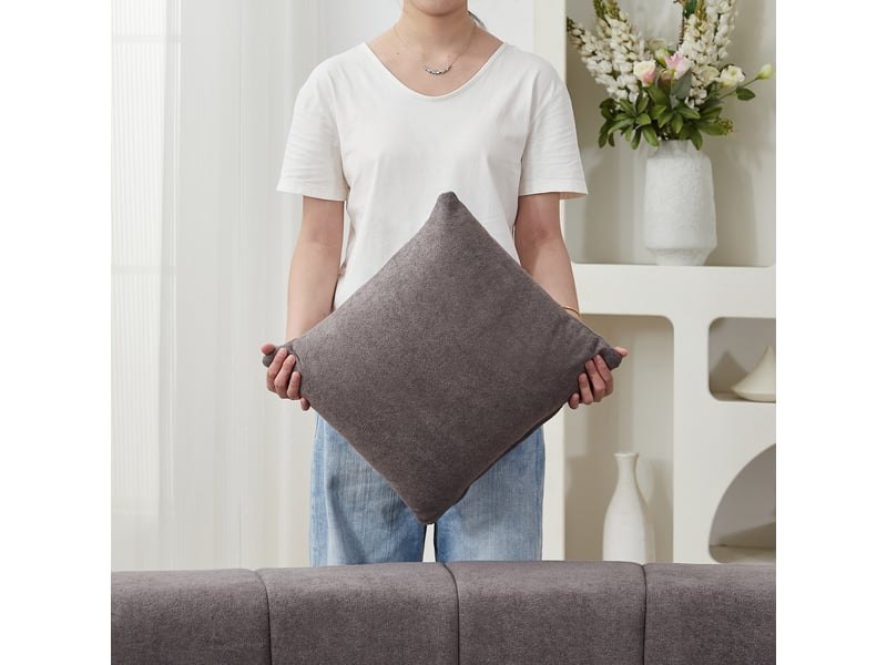 Canapé de salon, canapé pour séjour, pour salon, chambre, bureau, en chenille, format adapté au salon, forme incurvée - Conforama D
