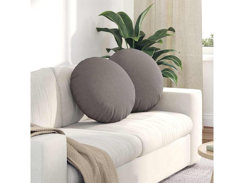  Lot de 2 coussins de siège, coussins décoratifs tissu taupe ø50 x 19 cm cf59865  - Conforama B