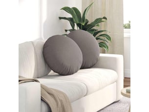 Lot de 2 coussins de siège, coussins décoratifs tissu taupe ø50 x 19 cm cf59865