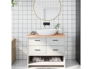 Comptoir de salle de bain, plan de travail 100x60x2 cm bois massif non traité cf65712