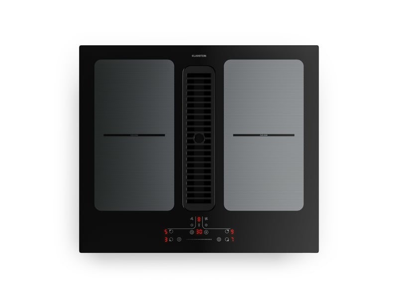 Klarstein full house plaque à induction avec hotte aspirante 4 zones 7335 w 530 m³h 60 cm noir - Conforama A