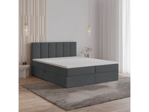 Lit avec rangement 140x200 cm <strong>MASSENO</strong> <strong></strong> coloris gris