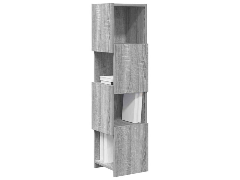  Meuble d'angle, meuble de rangement salon 25,5x25x102cm bois d'ingénierie gris sonoma  - Conforama C