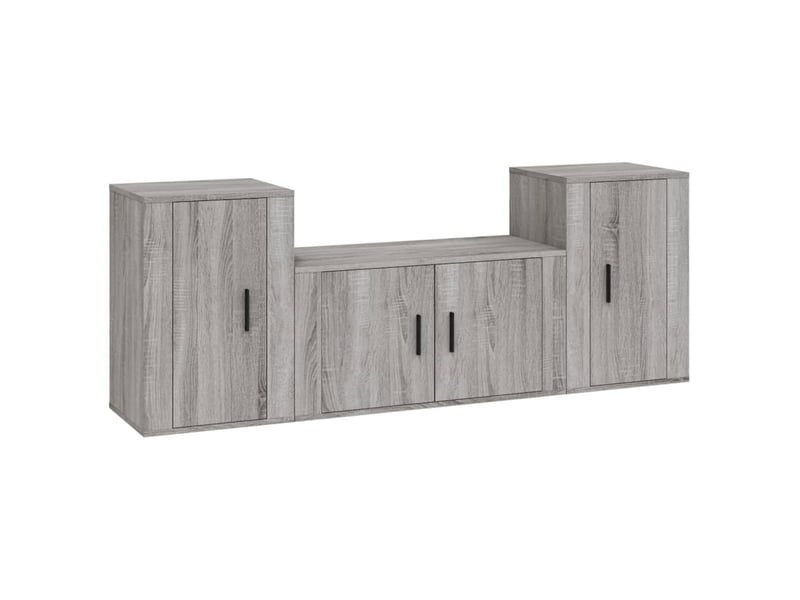  Ensemble de meubles tv 3 pcs sonoma gris bois d'ingénierie shl63547  - Conforama A