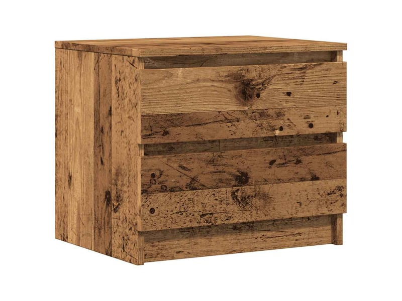  Lot de 2 tables de chevet - cabinet de chevet - table de nuit vieux bois 50x40x43.5 cm bois ingénierie  - Conforama C
