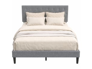 Lit 2 places 140x190 cm coloris gris