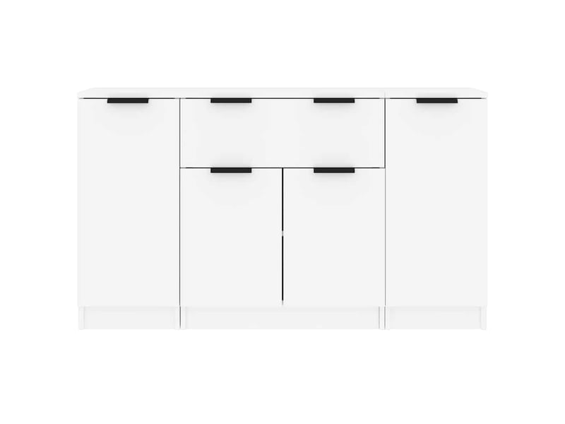  Buffets 3 pcs - bahut - meuble de rangement blanc bois d'ingénierie  - Conforama E