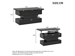 Table basse coloris noir <strong></strong> <strong></strong>