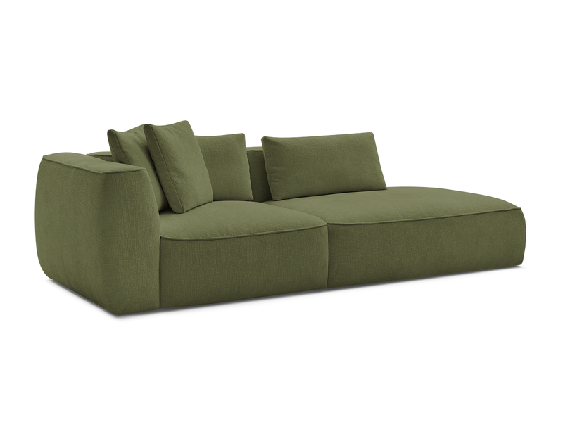  Bobochic canapé droit fixe 3 places leopold tissu texturé vert foncé  accoudoir gauche LEOPOLD - Conforama A