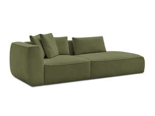 Canapé droit fixe BOBOCHIC LEOPOLD 3 places Tissu vert