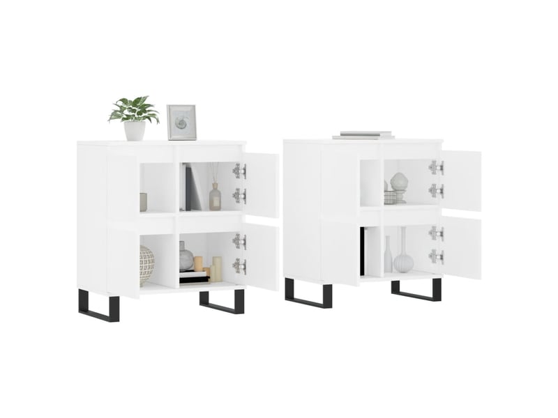  Buffets 2 pcs - bahut - meuble de rangement blanc bois d'ingénierie  - Conforama C