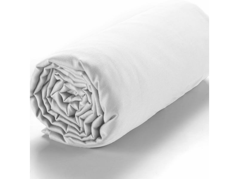  Drap housse 140x190 +30 cm satin de coton blanc PD16099 - Conforama A