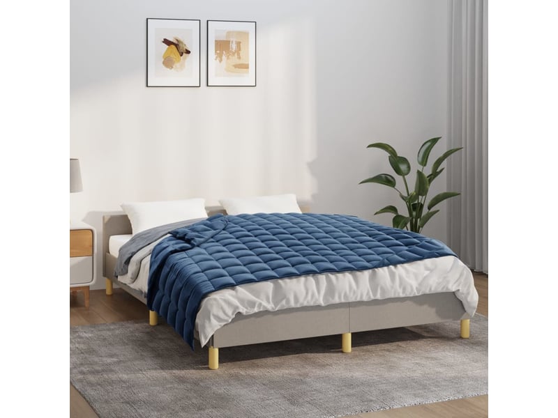  Couverture lestée adulte bleu 140x200 cm 6 kg tissu shl84082  - Conforama B