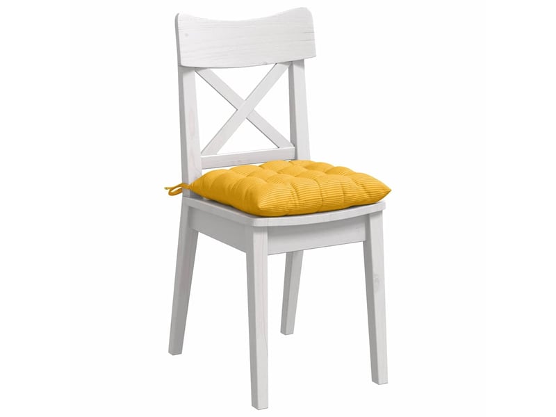 Lot de 4 coussins de siège, coussins décoratifs tissu en velours côtelé jaune clair cf59992 - Conforama C