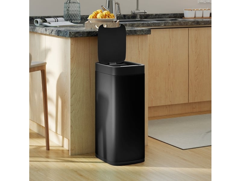  Poubelle de cuisine 50 l 35,5 x 26,5 x 68 cm – noire – ouverture automatique sans contact par capteur  - Conforama D