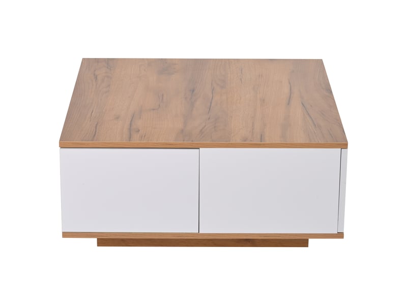 Table basse carrée 70 x 70 cm en panneau de particules avec finitions brillantes - Conforama W